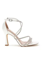 Sandali bianchi con strass P692 38