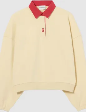 Sudadera de mujer oversize de algodón con tapeta tipo polo - CLAUDIE PIERLOT - FashionsVida