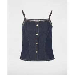 Top de mujer entallado de denim