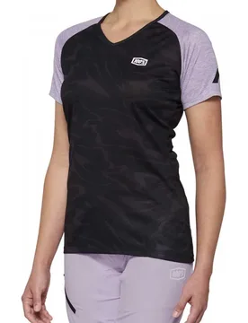 Maglia Da Enduro A Maniche Corte Airmatic Black / Lavender - 100percent - FashionsVida