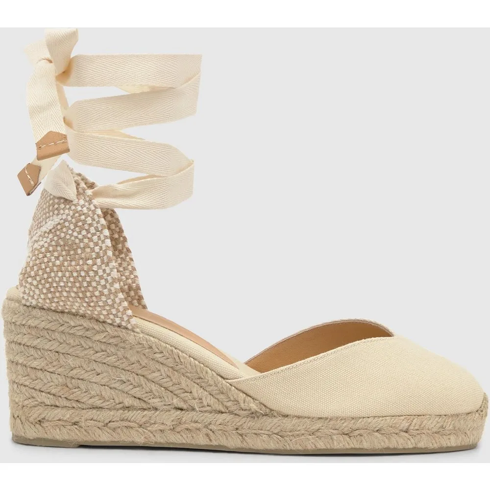 Alpargatas con cintas de mujer Chiara con pala en v - Castañer - FashionsVida