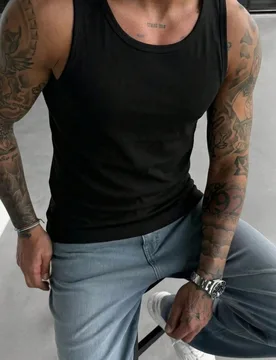 Camiseta de tirantes de unicolor para hombre, camisa deportiva transpirable, adecuada para gimnasio, correr, entrenamiento - Chaleco opaco, ropa casua - Shein - FashionsVida