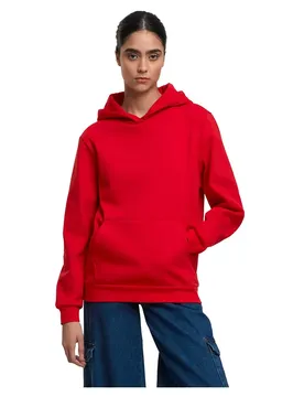 Felpa Con Cappuccio Loose Light Brushed Fleece Red XS
