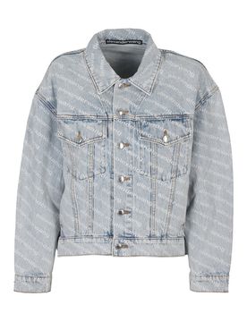 Giacca in denim con stampa logo
