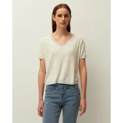 Jersey de mujer con escote pico y manga corta