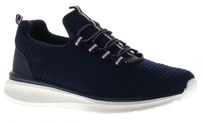 Womens Trainers Memory Foam Viviane Bungee Lace Navy Textile - Size Uk 3