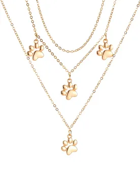 Fashion Multi-layer Cute Cat Paw Print Pendant Long Chains Necklace for Women Girls Daily Party Gifts Jewelry Accessories - Aliexpress - FashionsVida