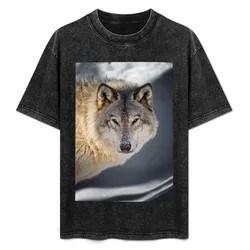 Gray Wolf T-Shirt Art Pattern Printed Casual Top