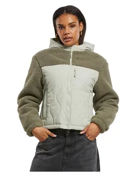 Veste Sherpa Crinkle Nylon Mix Pale Green / Stone Green XS