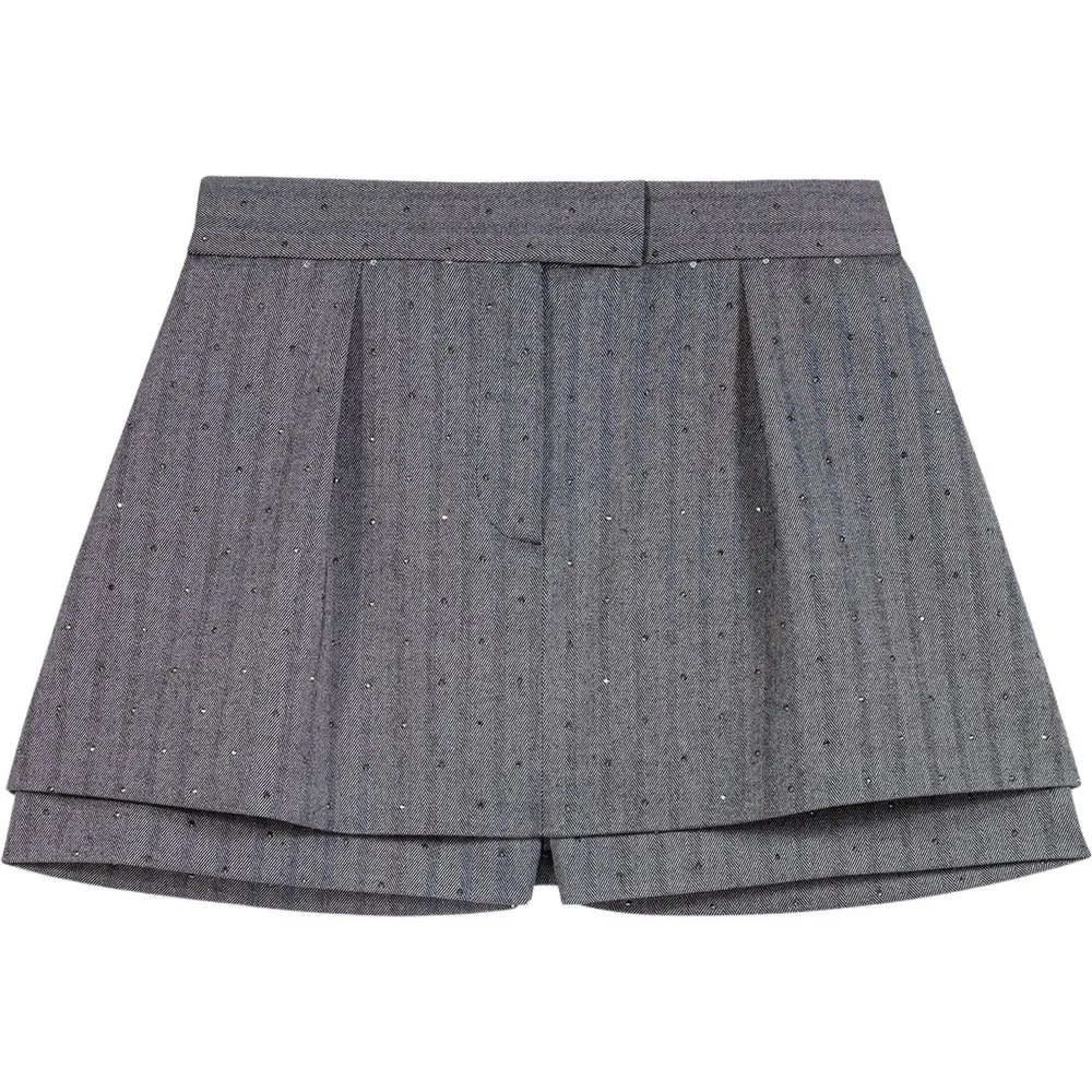 Short de mujer trampantojo sastre con strass - Maje - FashionsVida