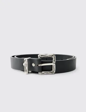 Herren Western-Gürtel Aus PU Mit Schnalle Black Größe Small/Medium - boohooMAN - FashionsVida