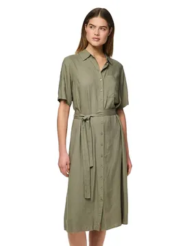 Robe Midi à Manches Courtes Pia Deep Lichen Green XL