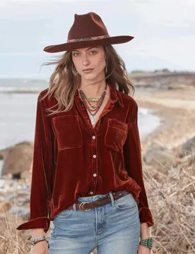 Velvet Single Breasted Shirt For Women New Style Long Sleeve Loose Fit Pocketed Versatile Layering Blouse Ropa De Mujer - Aliexpress - FashionsVida