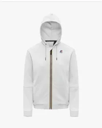 Felpa bianca Prosper con cappuccio e chiusura zip