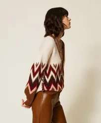 Cardigan jacquard avec sequins