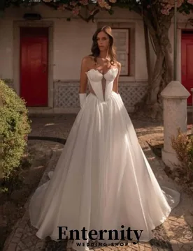 Customized Lace Up Wedding Dresses Sweetheart Sleeveless For Women Charming Simple Ruffles Bridal Gowns Vestidos De Novia - Aliexpress - FashionsVida