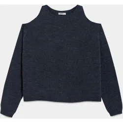 Jersey liso de mujer con abertura en los hombros