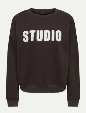 Sweatshirt mit Schriftzug Braun M - Only - FashionsVida