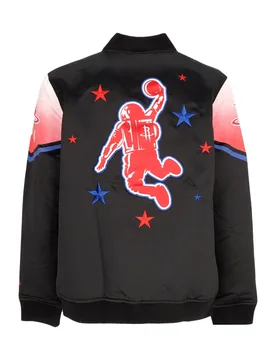 Giubbotto Bomber Uomo Nba Ce Snap Satin Jacket Houroc Black/original Team Colors - New era - FashionsVida