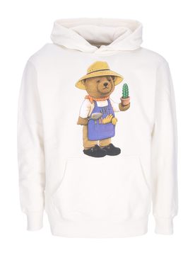 Felpa Leggera Cappuccio Uomo Botanical Bear Hoodie Cloud