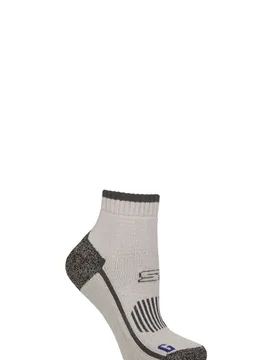 Women's 1 Pair with BlueGuard Skelton Cotton Ankle High Hiking Socks Stone / Charcoal 4-8 - Grey - Size: Small - Storm Bloc - FashionsVida