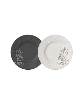 Set de 2 assiettes à dessert/petit-déjeuner 21,7cm MANUFACTURE -MICKEY MOUSE Noir/Blanc noir - Villeroy & Boch - FashionsVida