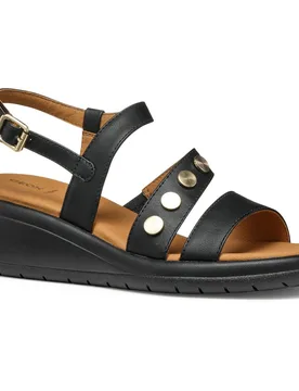 D Meliconia Synthetic Polyurethane Womens Black Wedges - Size Uk 6 - Geox - FashionsVida