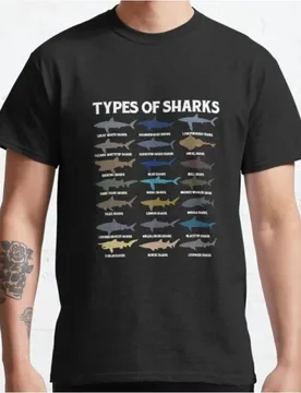 Sharks Species 21 Types Of Sharks Cool gift Short Sleeve t shirt Vintage Graphic Tee 100% cotton printed clothes All size Tops - Aliexpress - FashionsVida