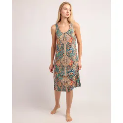 Camisón corto de mujer de punto viscosa en color