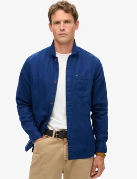 Superdry Herren The Merchant Store - Hemdjacke aus Leinenmischgewebe Marineblau - Größe: Xxl - 99.99 - FashionsVida