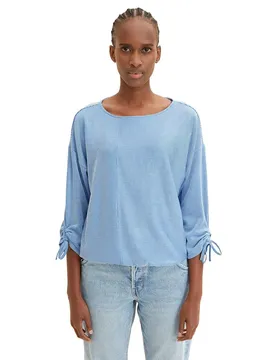 Maglietta A Maniche Lunghe Structured Stripe Small Mid Blue White Stripe 2XL