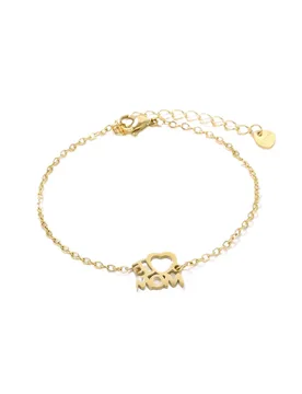 Cute Small I Love Mom Letter Charm Bracelet Female Gold Silver Color Stainless Steel Chain Link Bracelets for Women Jewelry Gift - Aliexpress - FashionsVida