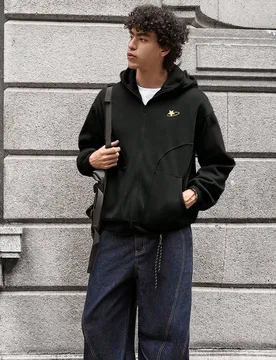 Sudadera con capucha de manga larga, de corte holgado y tejido, para hombre, para la escuela, otoño e invierno, para parejas - Shein - FashionsVida