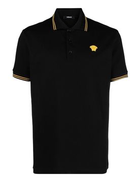 Versace Polo con logo a contrasto