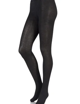 Women's 1 Pair Plain Bamboo Tights with Smooth Toe Seams Charcoal Twist Medium / Large - Grey - Size: Medium - SockShop - FashionsVida