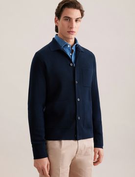 Regular Strick-Jacke Uni Blau L