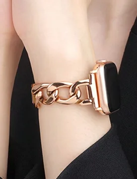 Pieza Correa de reloj inteligente de moda para mujer, compatible con Apple Watch 38/40/41/42/44/45/46/49mm, material de acero inoxidable elegante y du - Shein - FashionsVida