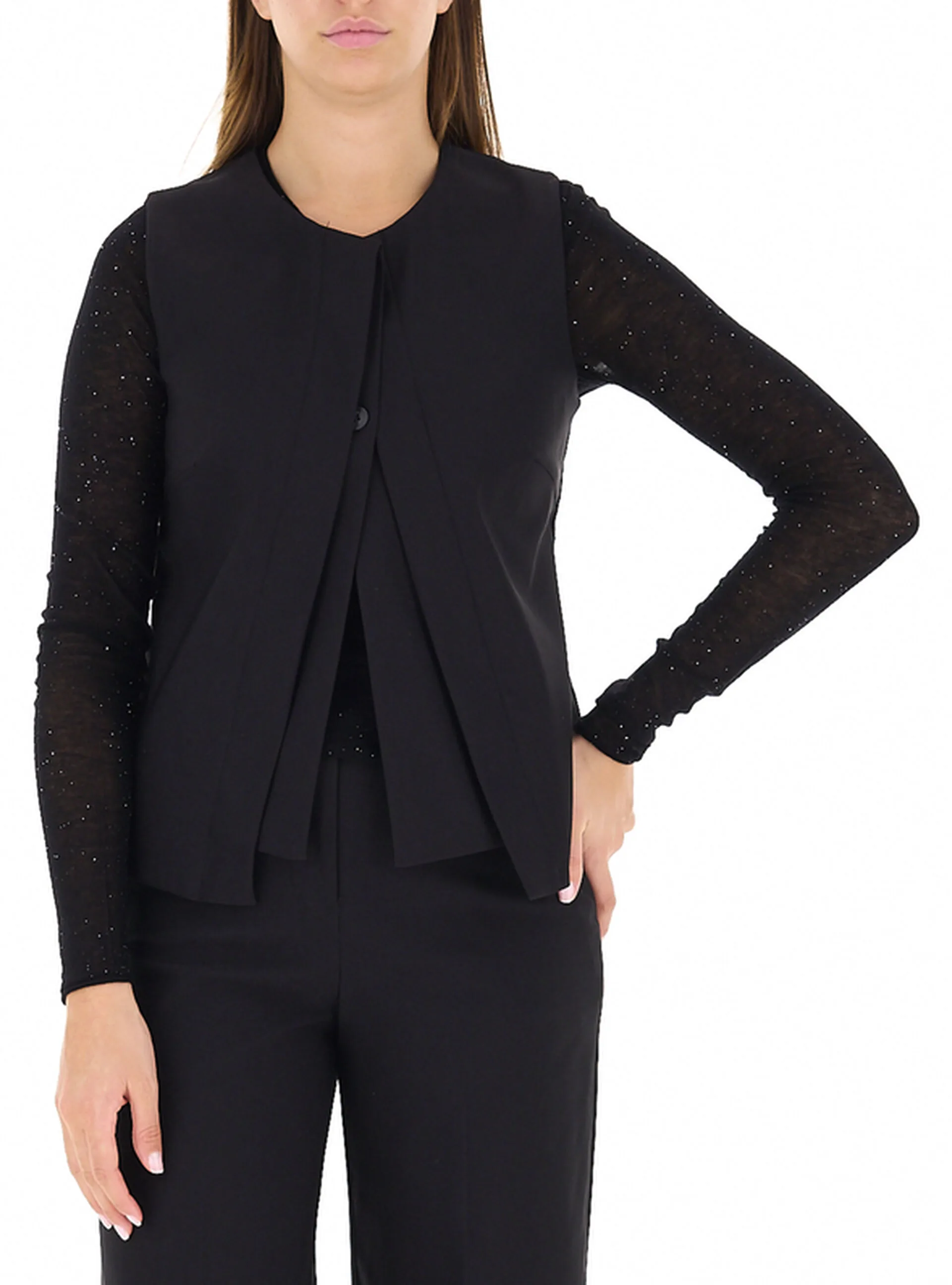 ABSIZE Gilet girocollo NERO 44 - ABSIZE - FashionsVida