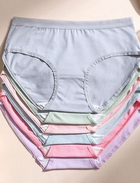Piezas de bragas de algodón puro de cintura baja sin costuras para mujer, transpirables y suaves, sin rastro, ropa interior triangular cómoda, estil