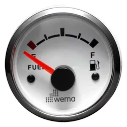Silverline 0-190 Ohm Eu Standard Fuel Level Gauge Silver 52 mm unisex