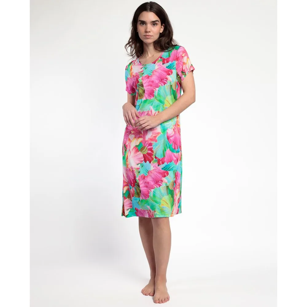 Camisón de mujer de punto viscosa con estampado multicolor - Admas - FashionsVida