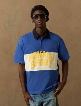 Polo Imprimé À Manches Courtes M Bleu