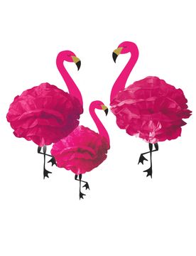 Flamingo-Hängedekorationen aus Papier 49 cm Tropen-Party