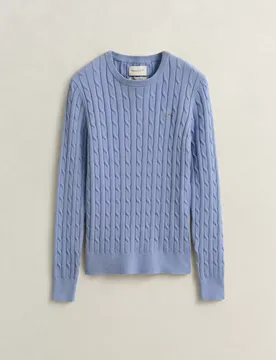 STRETCH COTTON CABLE C-NECK female - S - FashionsVida
