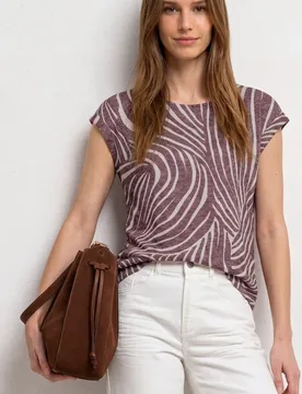 Dropped Shoulder Shirt im Ausbrenner-Look female Rot - Street One - FashionsVida