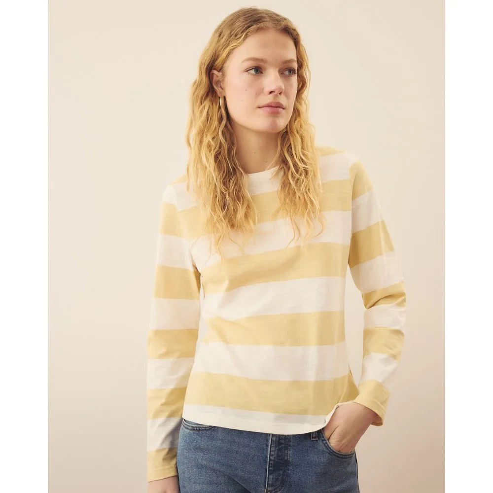 Camiseta de mujer raya ancha navy - Southern Cotton - FashionsVida