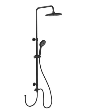 Duschsystem Watersaving Schwarz höhenverstellbar - WENKO - FashionsVida