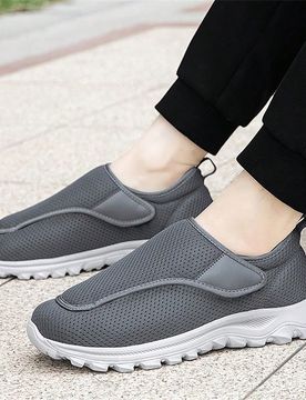 Zapatos diabéticos para hombres, zapatillas casuales de caminata extra anchas para pies hinchados con correa ajustable, zapatos diabéticos de moda f