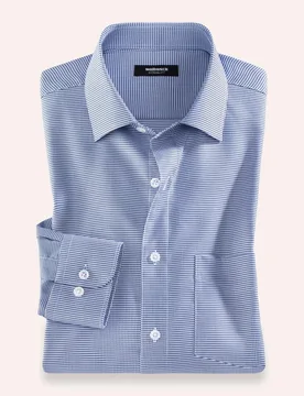 Extraglatt-Hemd Kent-Kragen, Comfort Fit, Farbe Blau, 40, reine, bügelfreie Baumwolle Kent-Kragen Herren - Walbusch - FashionsVida