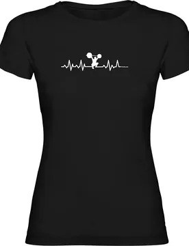 T-shirt à Manches Courtes Fitness Heartbeat Black L